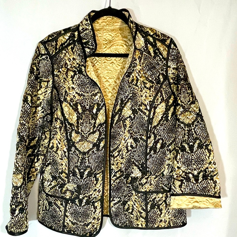 Quilted Reversible Jacket Gold and Black